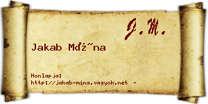 Jakab Mína névjegykártya